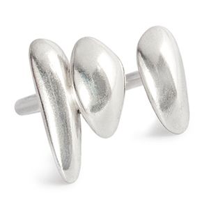 Sterling Silver Pebble Floating Ring Modern